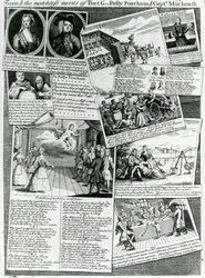 The Stage Medley Representing the Polite Taste of the Town & the Matchless Merits of Poet G., Polly Peachum and Captain Macheath, c.1728