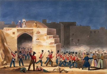 The Storming of Ghuznee, Inside View of the Gateway in 1839, First Afghan War