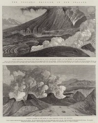 The Volcanic Eruption in New Zealand (engraving)
