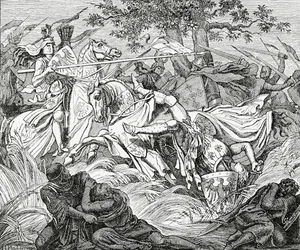 The death of Manfred at the Battle of Benevento, 26 February 1266, 1882
