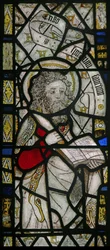 The east window depicting St Bartholomew