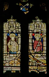 The east window depicting St William and St Erkenwald