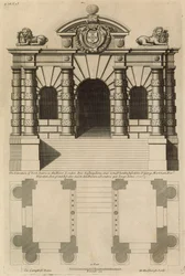 The Elevation of York Stairs to the River Thames Including a Plan of the Building