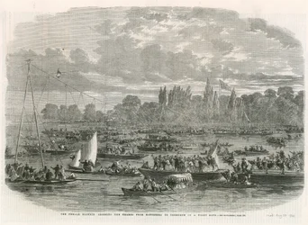 The Female Blondin Crossing the Thames from Battersea to Cremorne on a Tight Rope