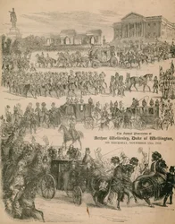 The funeral procession of Arthur Wellesley, the Duke of Wellington, on 18 November 1852