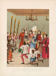 The Lady of the Tournament Delivering the Prize