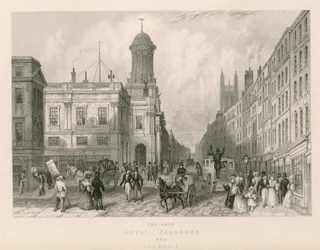 The Late Royal Exchange and Cornhill, London