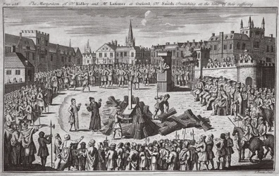 The Martyrdom of Dr Ridley and Mr Latimer at Oxford, Dr Smith Preaching at the Time of Their Suffering, Illustration from 