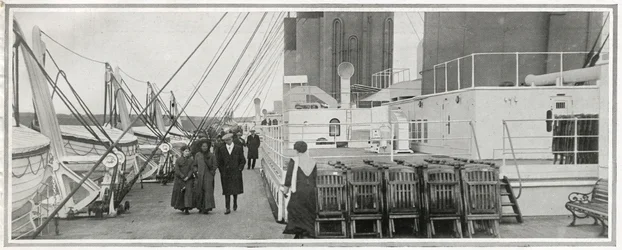 The promenade deck on Titanic, from 