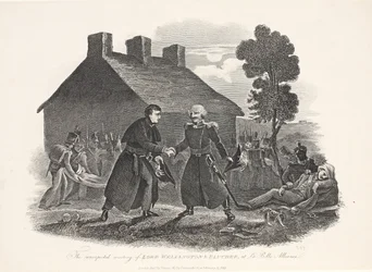 The Unexpected Meeting of Lord Wellington and Blucher at La Belle Alliance, 1811