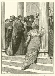 "Then the Jews took up stones again to stone him", St John, x, 31