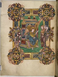 Three Maries at the Sepulchre, from The Benedictional of St Æthelwold, c.963-984