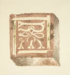 Tile from the floor of Bristol Cathedral