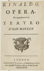 Title page from the libretto of Handel