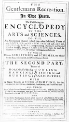 Titlepage to The Gentlemans Recreation published by Richard Blome