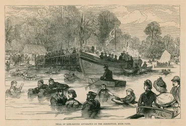 Trial of Life-Saving Apparatus on the Serpentine, Hyde Park, London