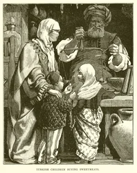 Turkish Children Buying Sweetmeats