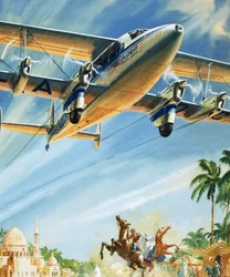 Unidentified Bi-plane Flying Over North Africa