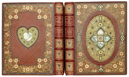Upper and lower cover sets, with heart and floral designs, c.1920