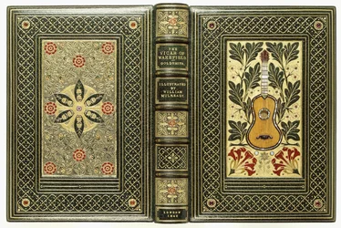 Upper and lower covers, with guitar and floral designs, 1843
