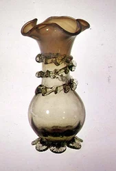 Vase with applied & pincered decoration, late 19th century