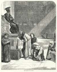 Vatican, St Peter’s, kissing the toes of the statue of St Peter