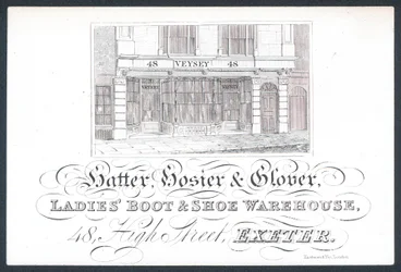 Veysey, Hatter, Hosier & Glover, Trade Card