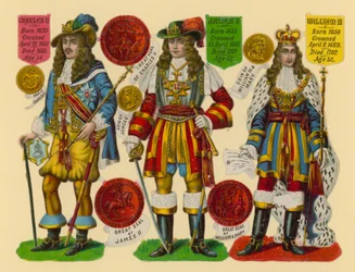 Victorian Scrap: King Charles II, King James II, King William III