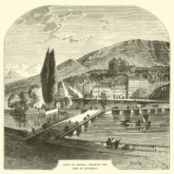 View of Geneva, Showing the Isle of Rousseau