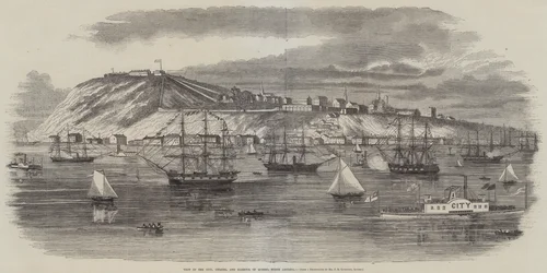 View of the City, Citadel, and Harbour of Quebec, North America