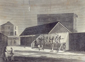 View of the Tread Mill for the Employment of Prisoners, erected at the House of Correction at Brixton, published by Gent. Mag., July 1822