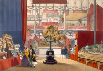 View of the Zollyverein Musical Instruments stand at the Great Exhibition of 1851, from Dickinson