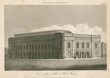 View of the north and west fronts of the Drury Lane Theatre, London