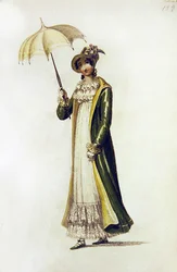 Walking dress, fashion plate from Ackermann