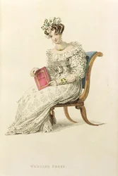 Wedding dress, fashion plate from Ackermann