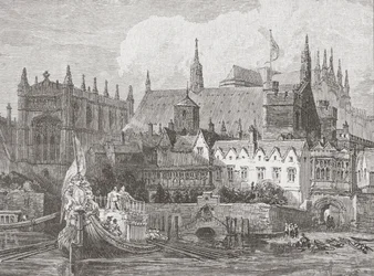 Westminster Hall Seen from the Thames During the Reign of Charles I
