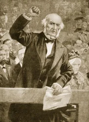 William Gladstone speaking at a meeting in Liverpool on 24th September 1896