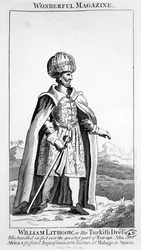 William Lithgow in his Turkish Dress, illustration from Wonderful Magazine, c.1750-90