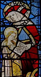 Window Ew depicting St Anne and the Virgin Mary