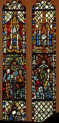Window depicting St Peter and St Paul; the Annunciation