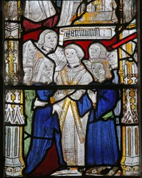 Window depicting the Seven Sacraments: Matrimony
