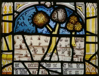 Window N3 depicting the Last Fifteen Days of the World (the Pryke of Conscience window): the sea falls