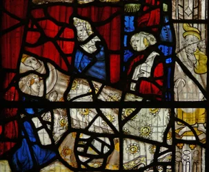 Window depicting the birth of St Martin