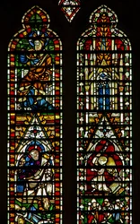 Window Ww depicting the Ascension; also God at the Coronation of the Virgin