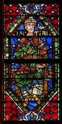 Window depicting a genealogical figure: Nathan