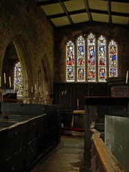 Window depicting a view of the east end of the choir