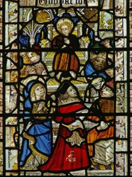 Window depicting the doctors in the Temple