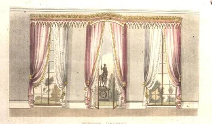 Window drapery, plate 114 from Ackermann