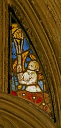 Window depicting an angel with a censer