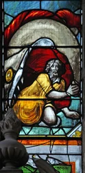 Window 4 depicting Jonah being swallowed by the whale